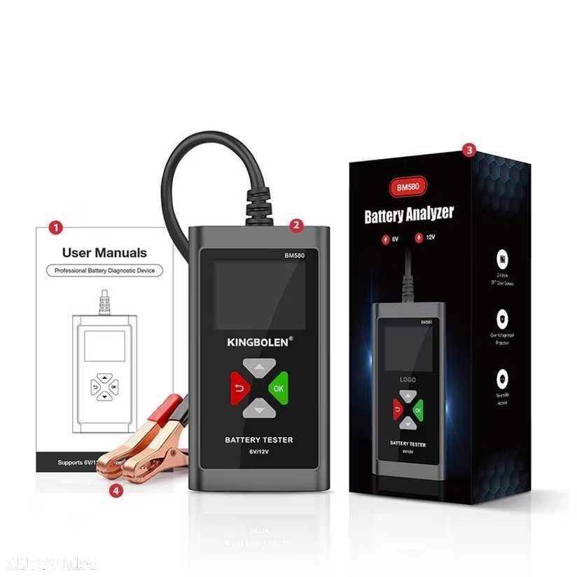 Tester auto bateri utilitare tensiune 6/12V, baterie 2-220Ah, BM580 - 3