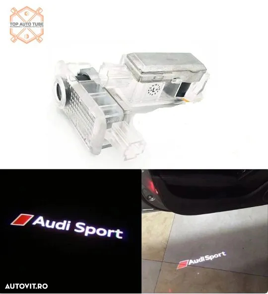 Set lampi led cu proiector logo Audi Sport A3 A4 A5 A6 A7 A8 Q3 Q5 Q7