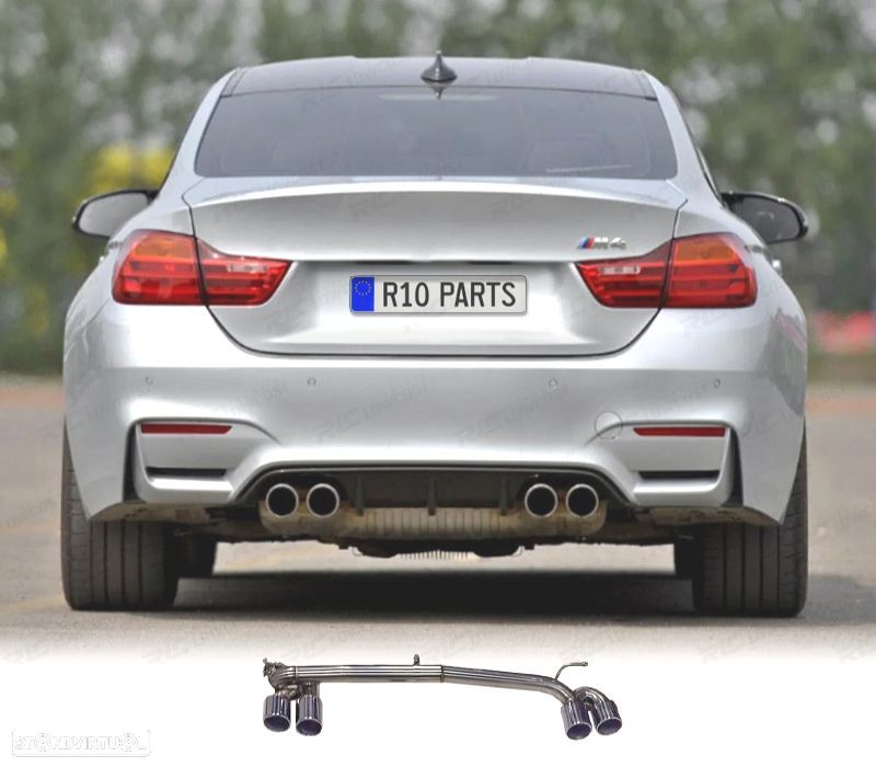 CONJUNTO PONTEIRAS DE ESCAPE DUPLA BMW F32 13-18 LOOK M4 - 1