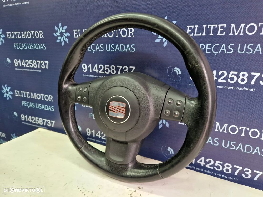 Volante usado pele com airbag SEAT LEON 1P multifunções ALTEA - 1