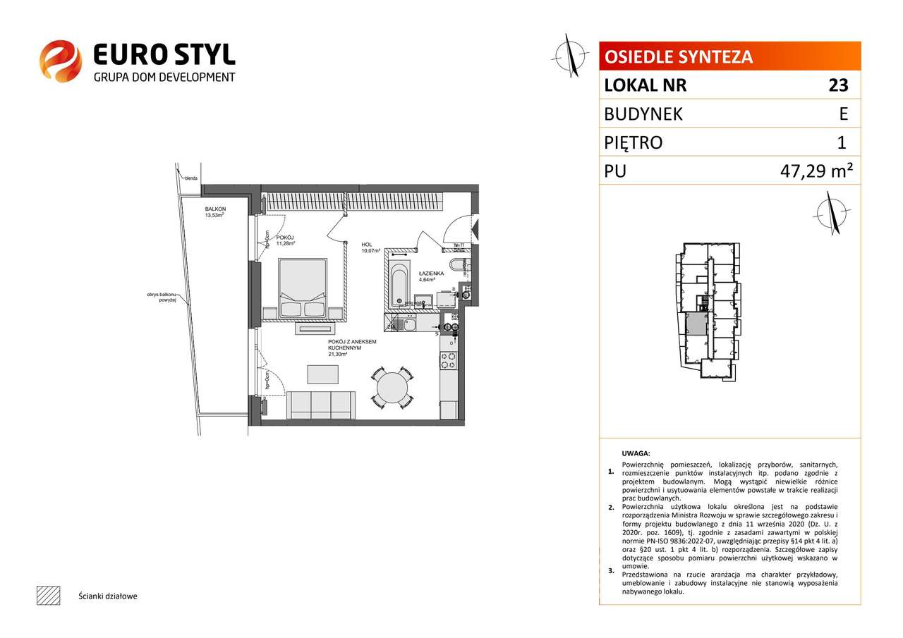 2-pokojowe mieszkanie 47m2 + balkon Bez Prowizji - Pełny obrazek: 2/16