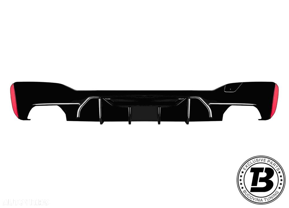 Difuzor Bara Spate cu Ornamente compatibil cu BMW Seria 5 G30 G31 M5 Design - 3