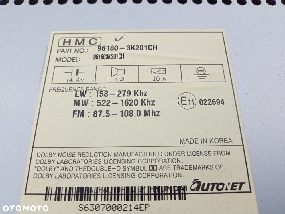 SONATA IV NF RADIO CD MP3 KASETY 96180-3K201 - 7