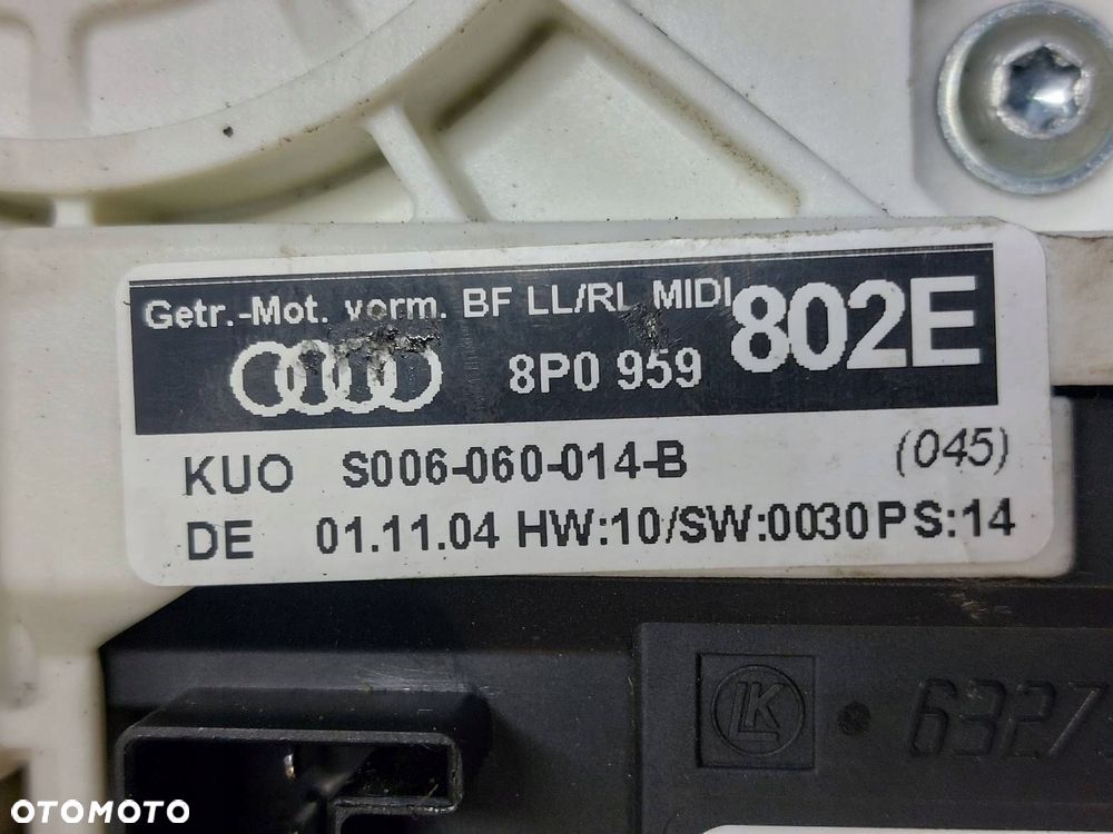MECHANIZM PODNOŚNIK SZYBY PRAWY PRZÓD AUDI A3 8P 3D 8P0959802E - 4