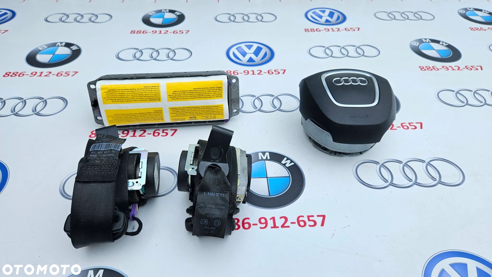 Audi A3 8P 5D Sportback 2005 rok Poduszka kierowcy 4 RAMIENNA pasażera Pasy bezpieczeństwa Airbag 8P0880201AS 8P4857705B 8P4857706C 8P0880202 - 1
