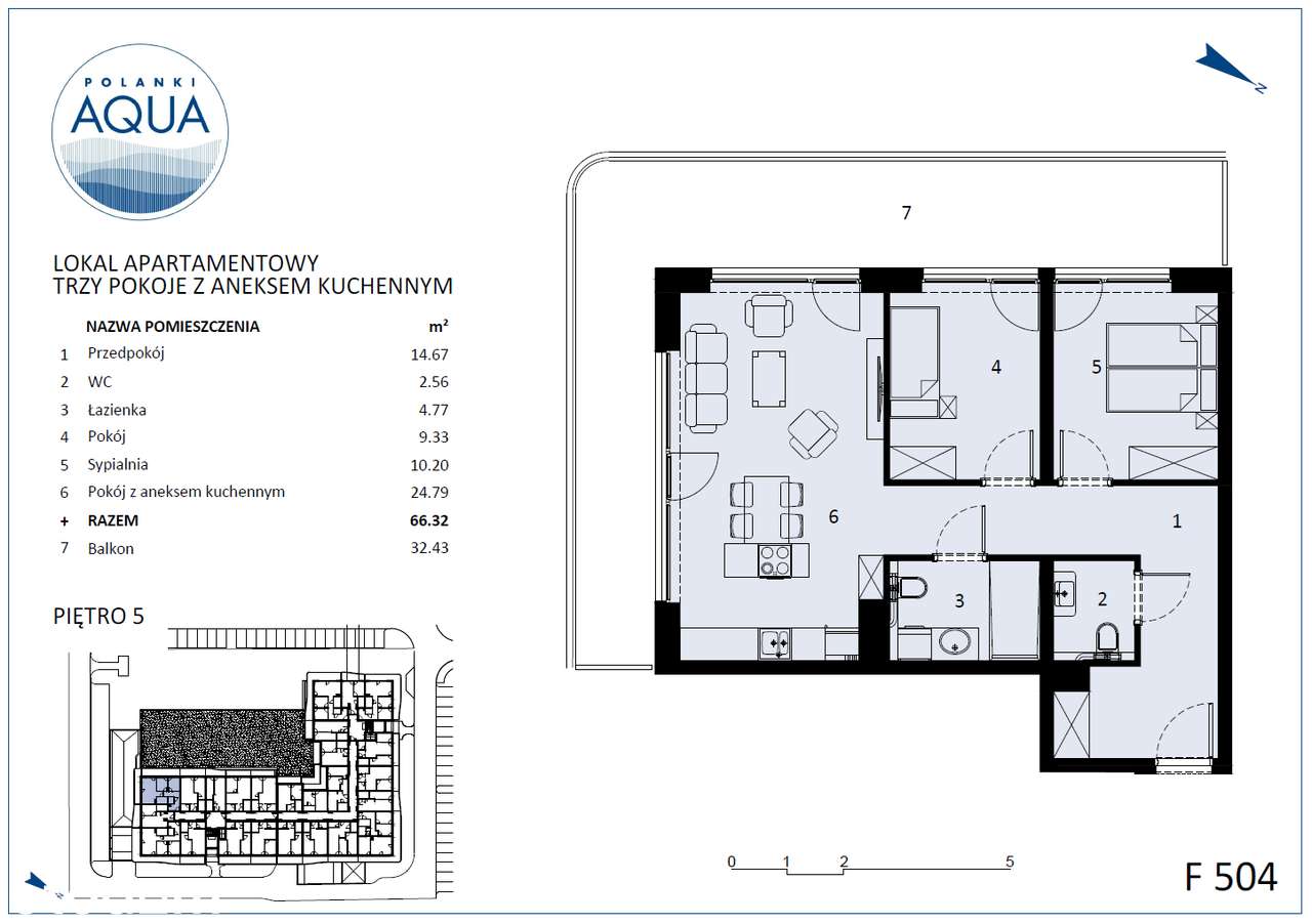 Polanki Aqua| segment F504 |3-pokojowy Apartament