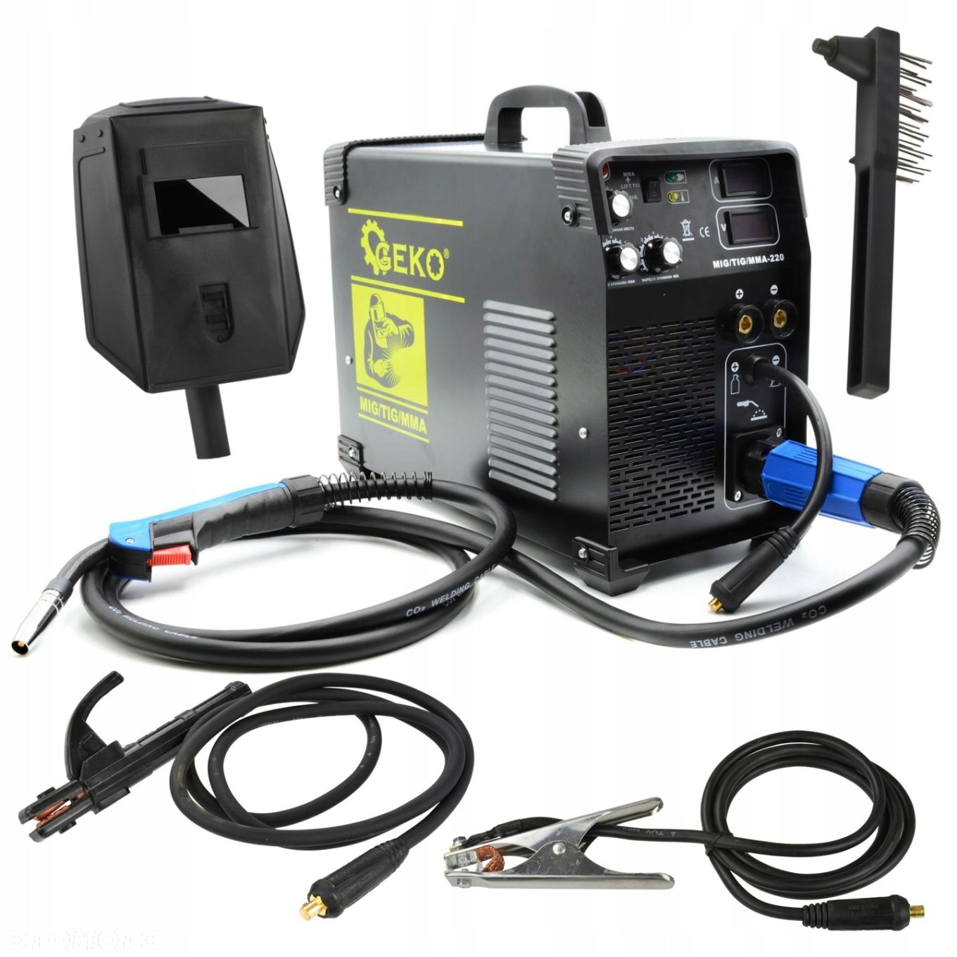 GEKO SPAWARKA 3w1 20-220A LCD MIG/TIG/MMA-220 OSPRZĘT  MASKA G80096 - 15