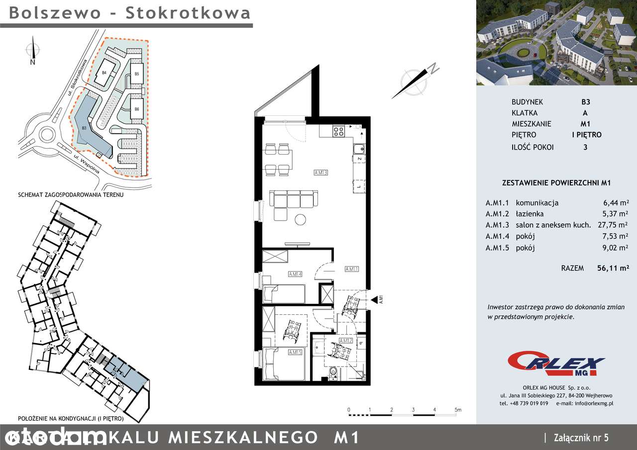 Bolszewo Mieszkanie 3 pokojowe