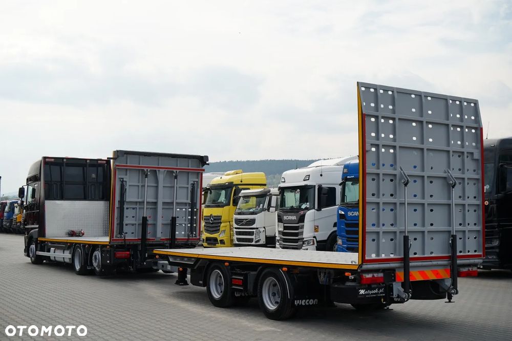 DAF XF 480 / ZESTAW TANDEM LAWETA / 15 ,6 M / SSC / PRZEJAZDOWY / NAJAZDY HYDRAULICZNE / STEROWANIE RADIOWE / WYCIAGARKA / OŚ PODNOSZONA / KLIMA POSTOJOWA - 6