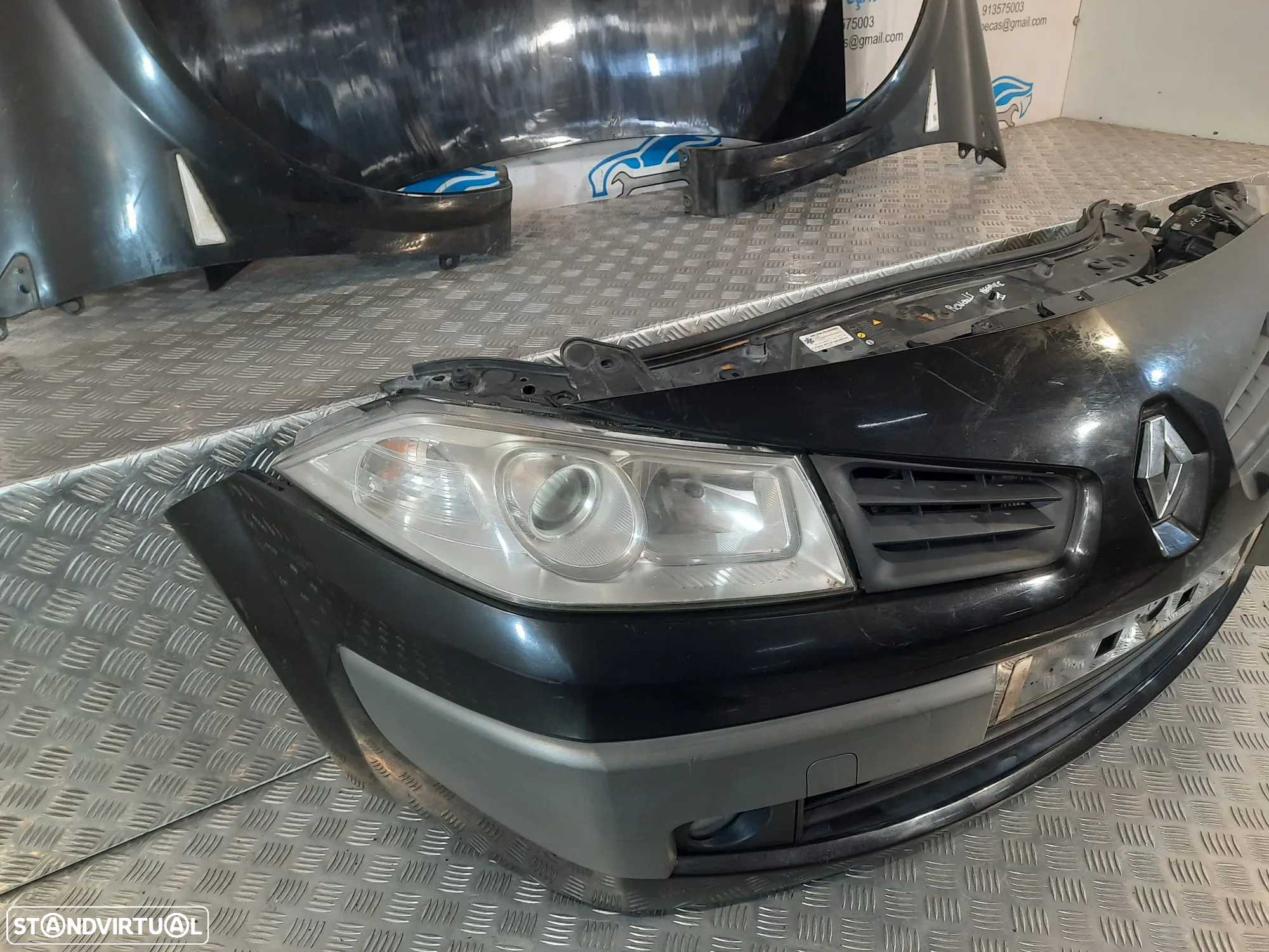 .FRENTE COMPLETA RENAULT MEGANE II 2 MK2 FACELIFT CAPOT PARACHOQUES GUARDA-LAMAS OTICAS RADIADOR VENTILADOR FRENTE FIBRA REFORÇO - 12