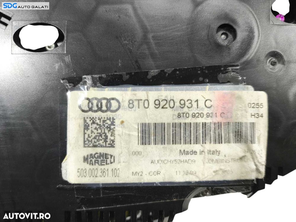 Ceas Ceasuri Cluster Instrumente Bord EUROPA Audi A4 B8 2.0 TFSI 2008 - 2016 Cod 8T0920931C [LC2072] [LC2073] - 7