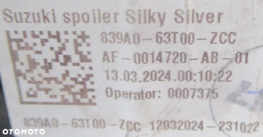 SUZUKI SX4 S-CROSS II SPOJLER LOTKA KLAPY BAGAŻNIKA 839A0-63T00 - 5