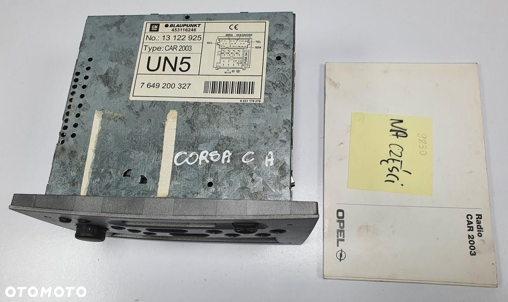 RADIO KASETA BLAUPUNKT OPEL CORSA C LIFT 13122925 - 5