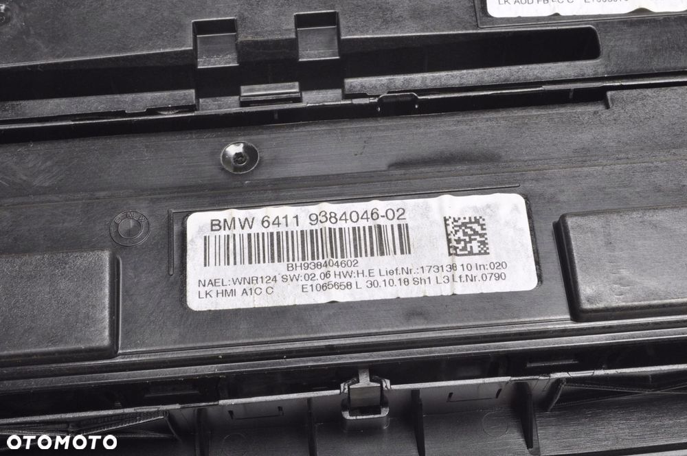 BMW F21 PANEL KLIMATYZACJI 9384046  6832880 - 3