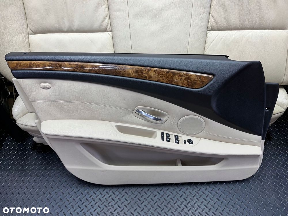 fotele grzane kanapa tapicerka kremowa skÓra europa bmw e60 2008 komplet - 4