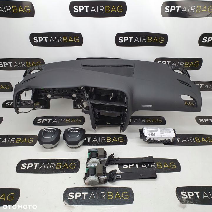 AUDI A5 8T0 DESKA ROZDZIELCZA KONSOLA KOKPIT PULPIT PODUSZKI AIRBAG AIR BAG PASY KIT SET - 1