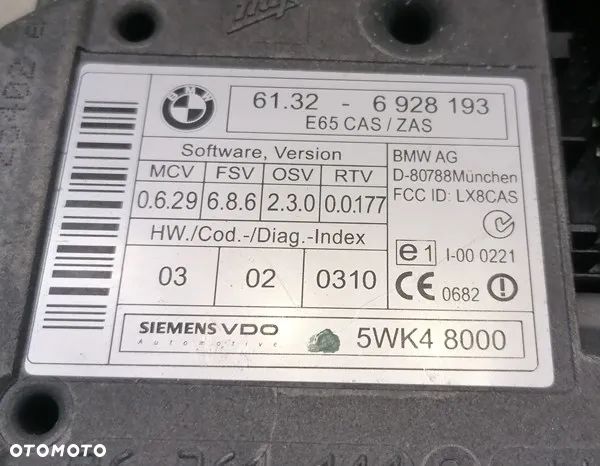 BMW 7 E65 STACYJKA 6928193 - 2