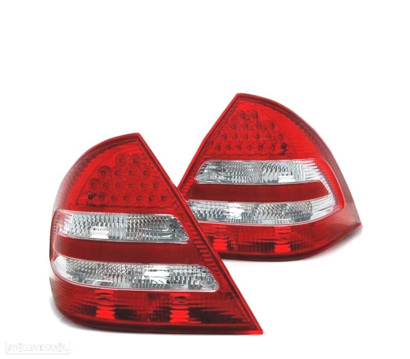 FAROLINS TRASEIROS PARA MERCEDES CLASE C W203 04-07 VERMELHO BRANCO LED - 2