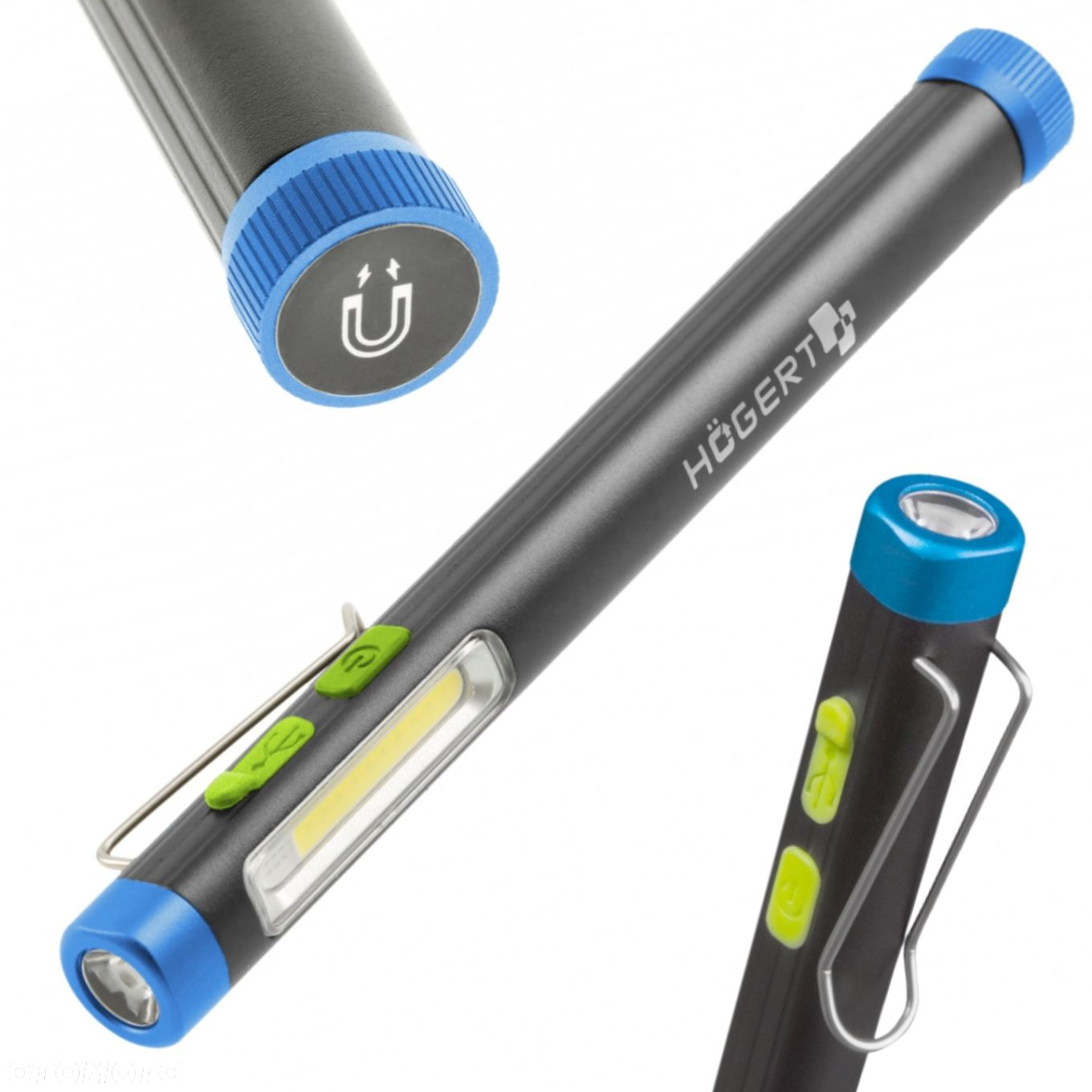 HOGERT AKUMULATOROWA LATARKA INSPEKCYJNA Z FUNKCJĄ UV 300lm USB HT1E403 - 9