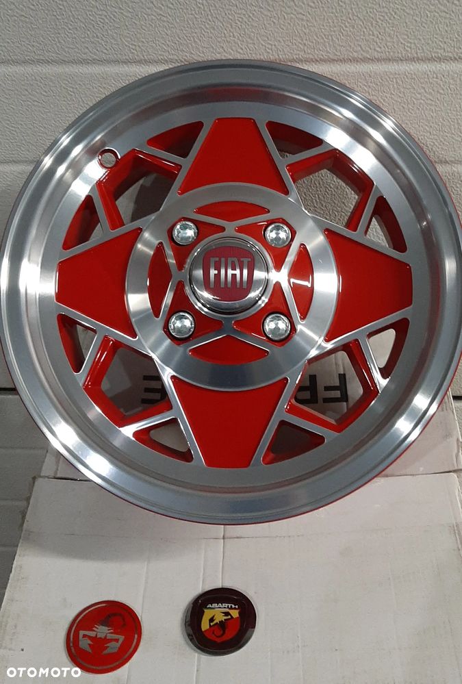 FIAT 126 126P 500  felgi NOWE 12"  CZARNE CZERWONE BIAŁE - 6