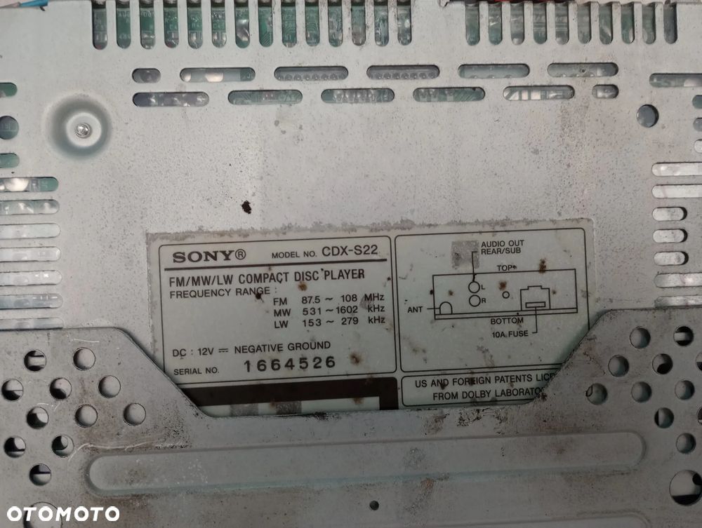 Radio CD Sony CDX-S22 1664526 - 5