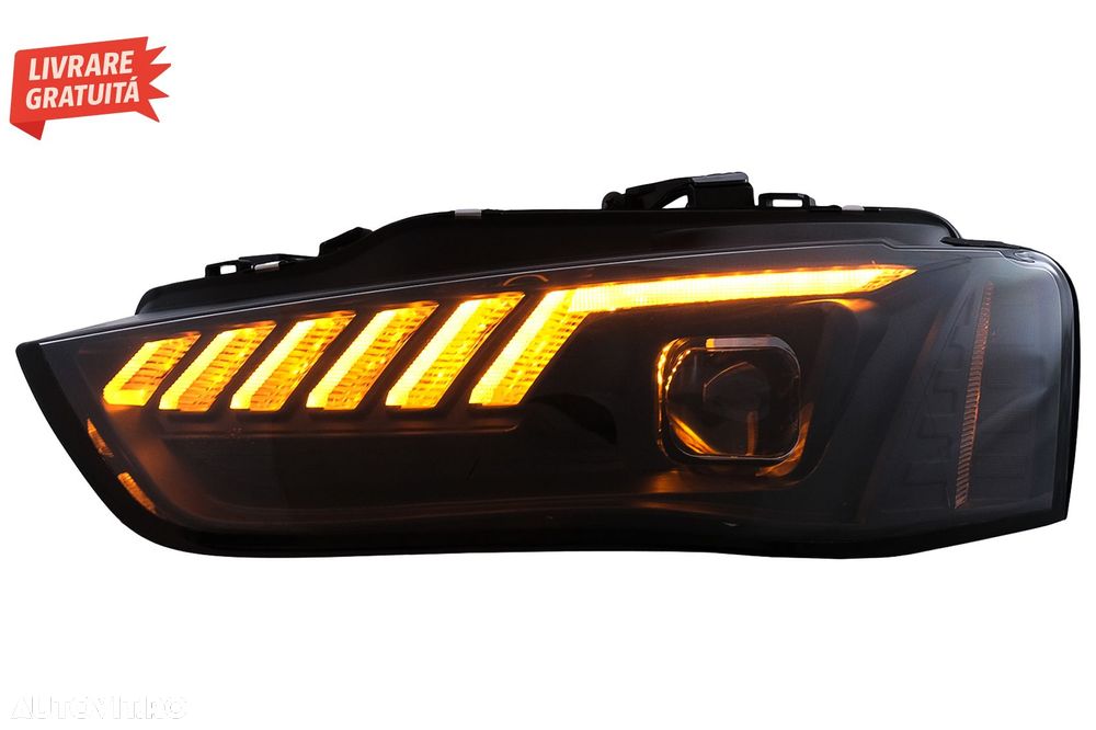 Faruri LED DRL Audi A4 B8.5 Facelift (2012-2015) Negru Semnal Dinamic- livrare gratuita - 9
