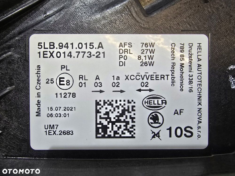 lampa reflektor przód lewy skoda enyaq 21r full led eur 5lb941015a - 7