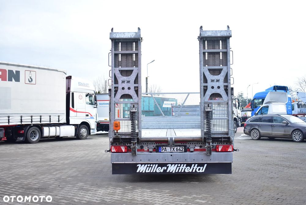Müller-Mitteltal Przyczepa niskopodwoziowa/ Tandem/ do transportu maszyn budowlanych, kontenerów/ DMC : 18.000 KG/ Najazdy/ Sprowadzona z Niemiec / Jak nowa ! - 5