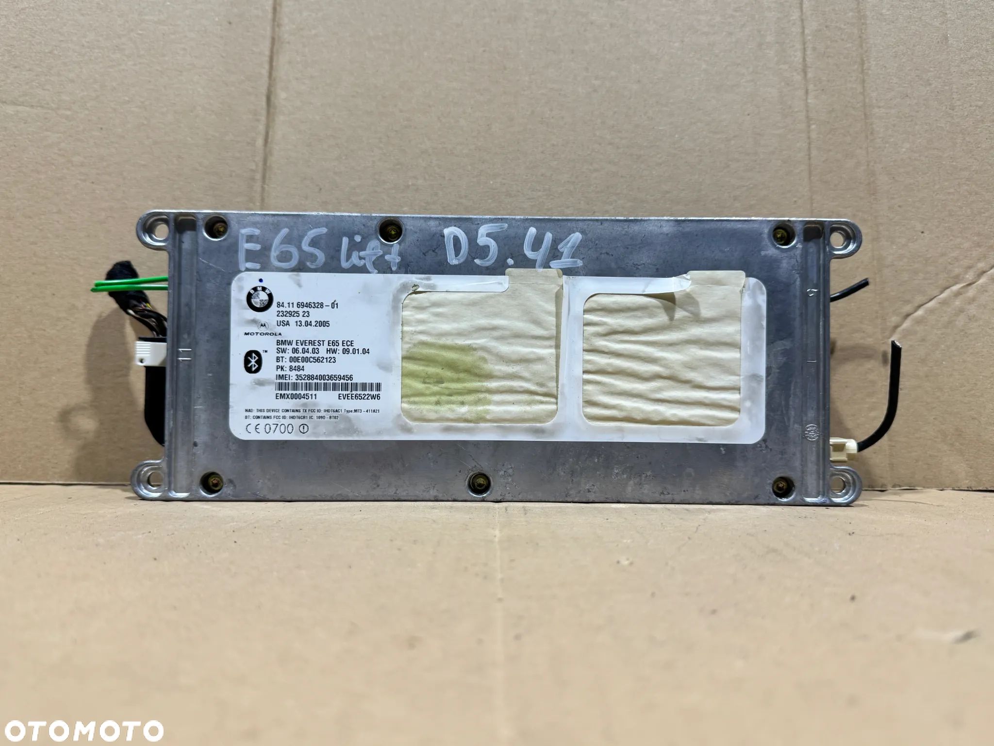 MODUŁ STEROWNIK TELEFONU BLUETOOTH BMW 7 E65 LIFT 6946328 - 1