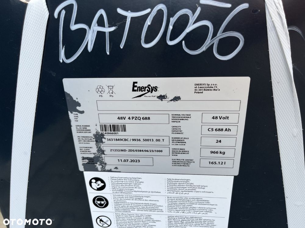 Bateria do wózka widłowego Linde Jungheinrich Still EnerSys 48V 688 Ah ID BAT0056 - 4