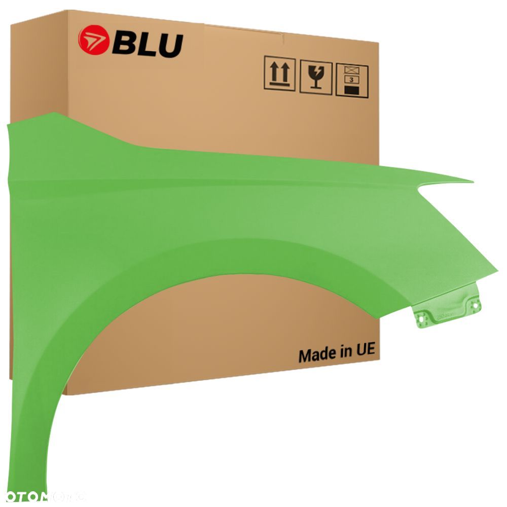 BLU Błotnik Skoda Fabia III 3 NJ3 4VD Prawy Zielony 2014-2018 przód ocynk Zitronengras - 1