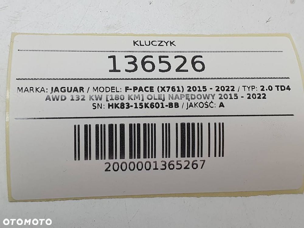 KLUCZYK PILOT JAGUAR F-PACE X761 HK83-15K601-BB - 5