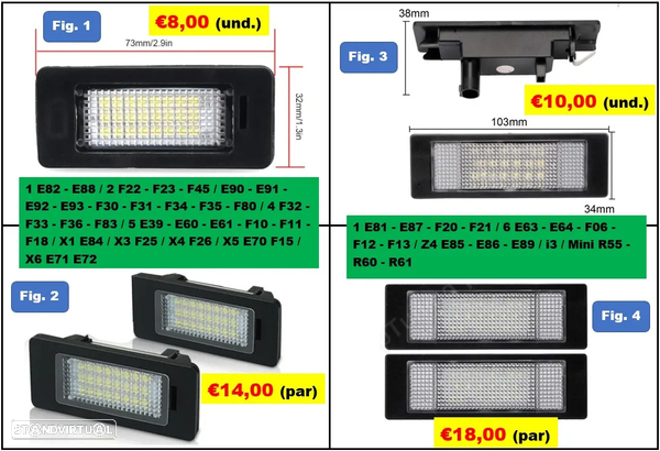 Luz LED matrícula para BMW