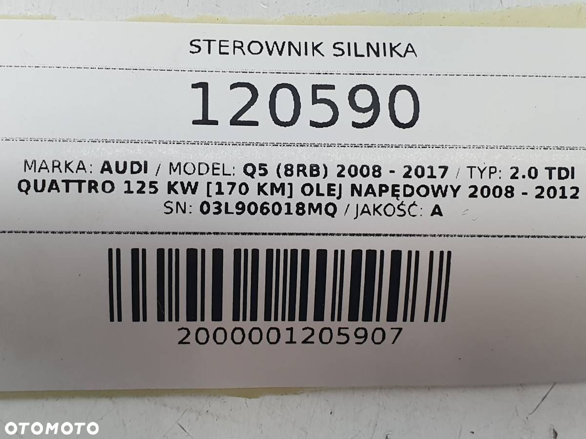 KOMPUTER STEROWNIK SILNIKA 2.0 TDI AUDI Q5 8R 8R0907807G - 5