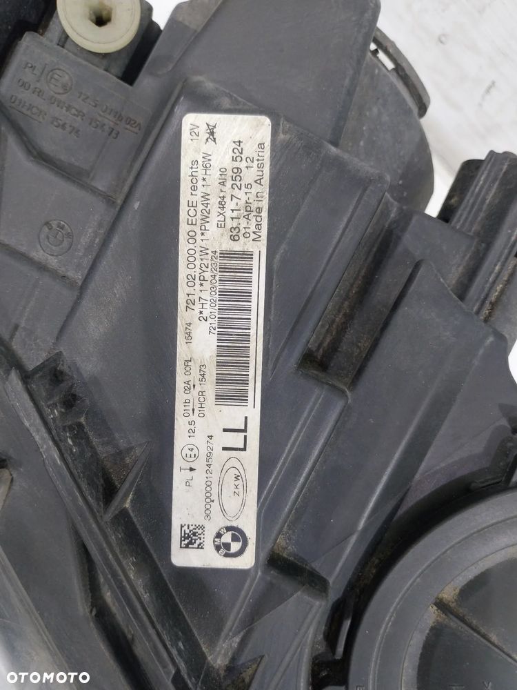 BMW F30 LAMPA LEWA PRAWA ZWYKŁA EUROPA CAŁA ŁADNA NIE USZKODZONA 7259524 7259523 - 10