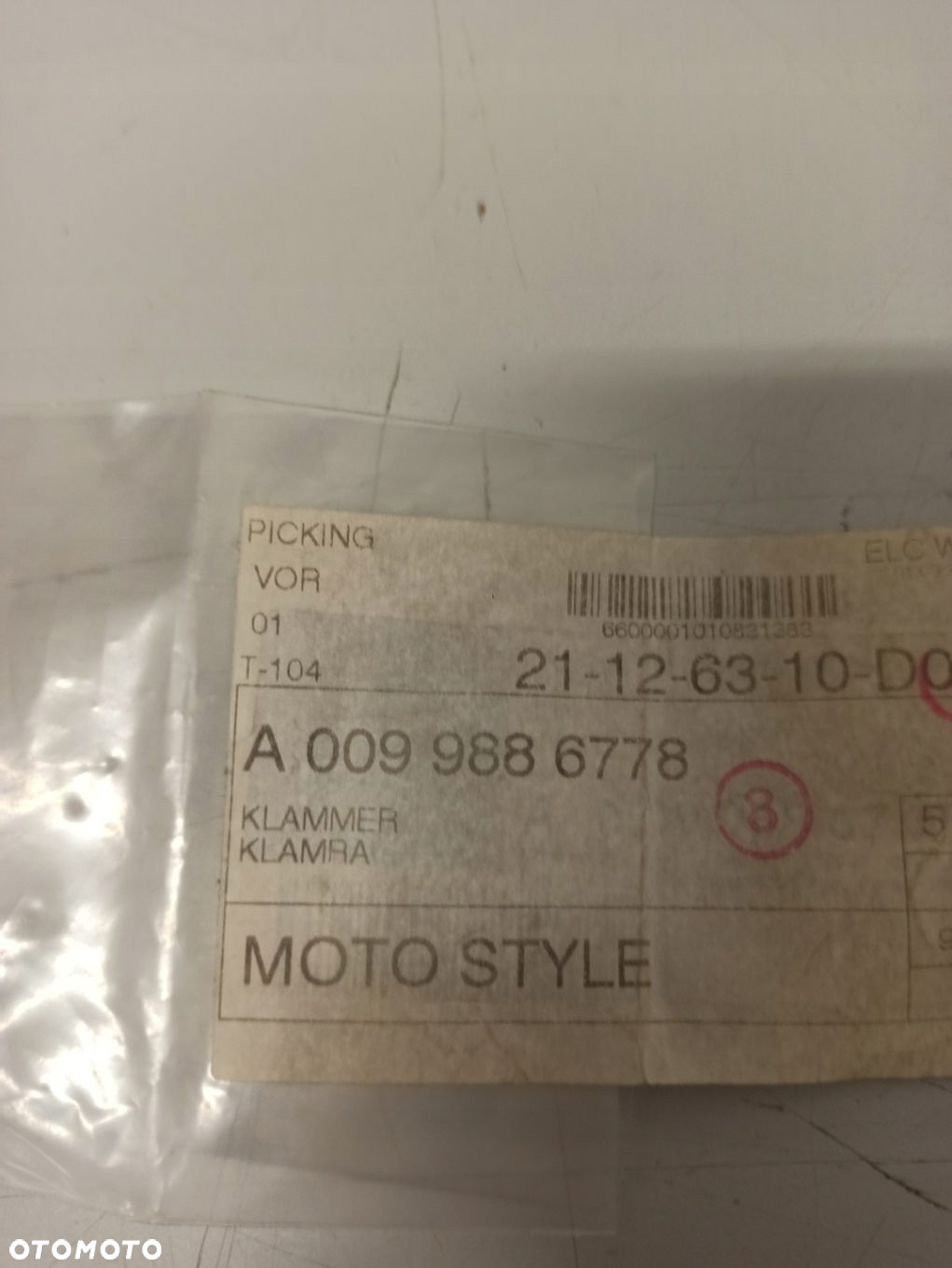 SPINKA KLIPS LISTWY DACHU MERCEDES W168 A0099886778 ASO 5 SZT KPL - 2