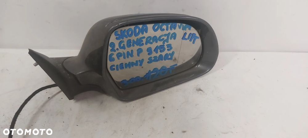 .  LUSTERKO ELEKTRYCZNE SKODA OCTAVIA 2.GEN LIFT PRAWE 6PIN 9153 CIEMNY SZARY - 1