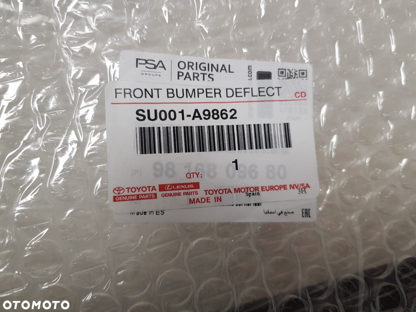 NOWA PŁYTA OSŁONA POD ZDERZAK TOYOTA PROACE CITY  19-24r PRZEDNIA SU001-A9862 PRÓD SU001A9862 - 6