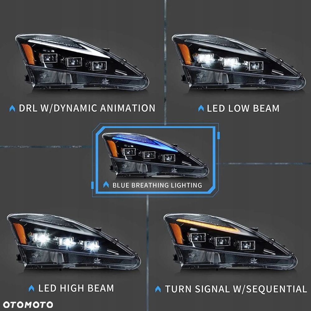 reflektor lampa kpl led black lexus is 200 220 250 350 isf ii 2 2006-2013 - 8
