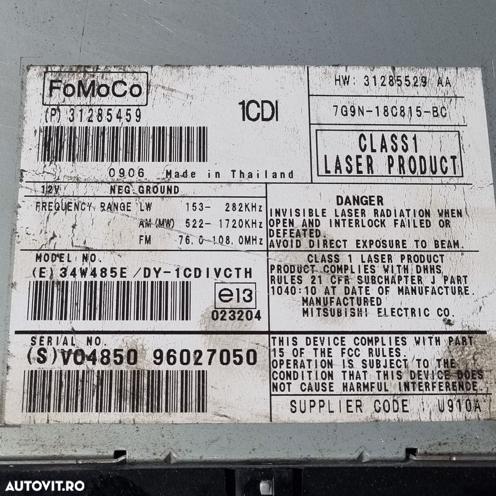 Cd player Volvo XC60 2008 - 2013 (1482) 34W485E - 5