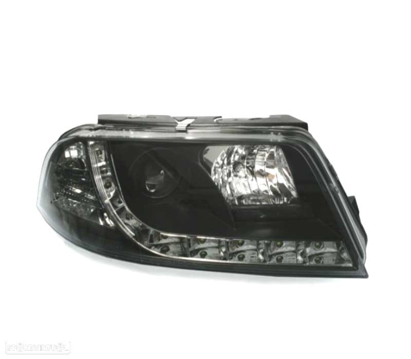FARÓIS FRENTE LUZ DIURNA PARA VOLKSWAGEN VW PASSAT3BG 00-05 FUNDO PRETO - 2