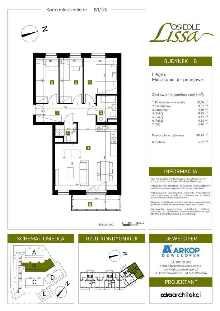 4-pokojowe mieszkanie 80m2 + balkon - Pełny obrazek: 2/13