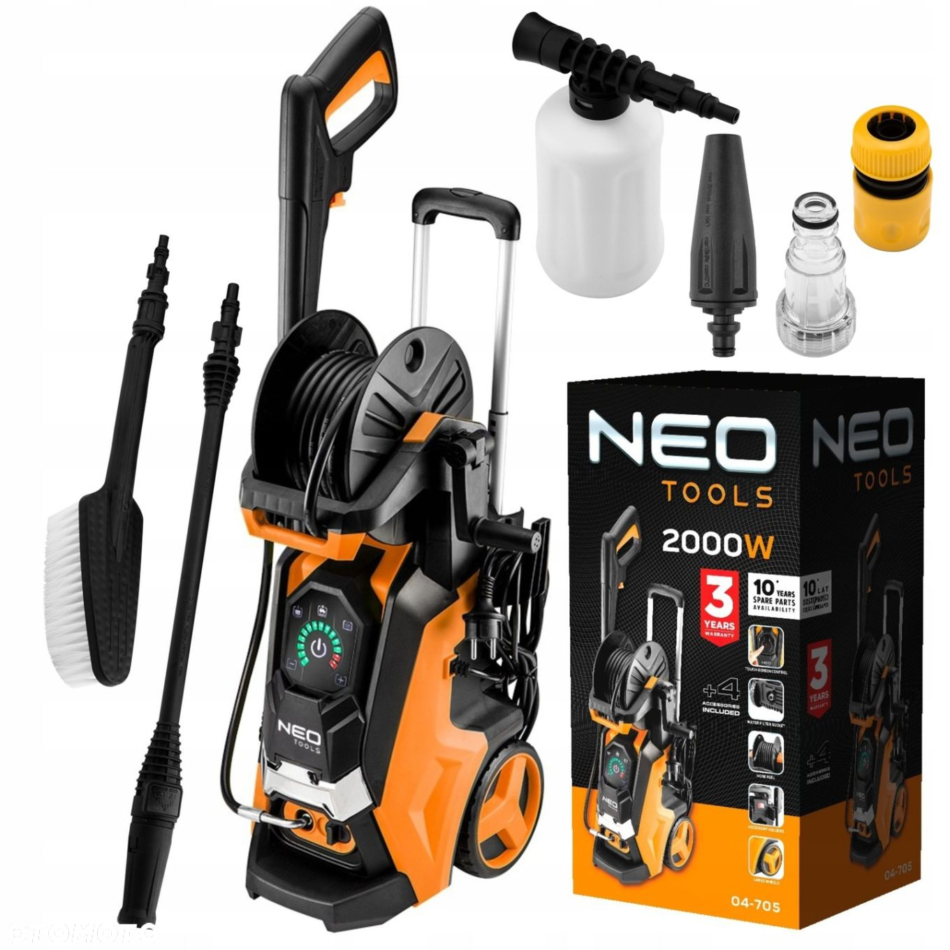NEO MYJKA CIŚNIENIOWA 2000W CIŚNIENIE 150 BAR WĄŻ ZESTAW AKCESORIÓW 04-705 - 15