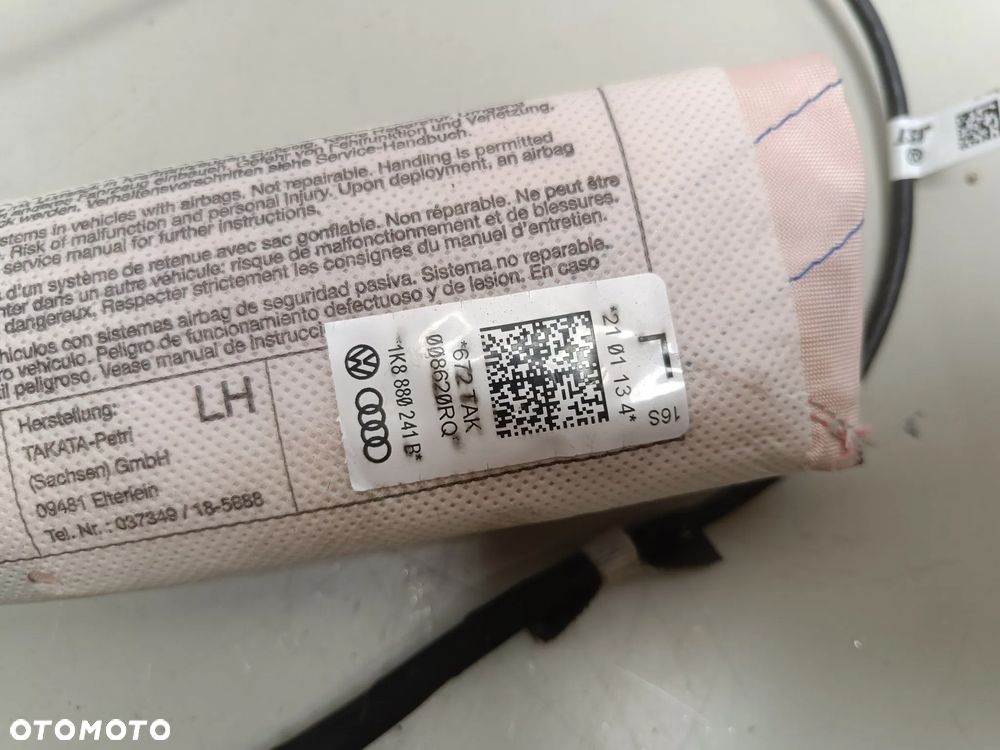 Poduszka Powietrzna Fotela VW CC Passat CC Scirocco Airbag W Fotel Lewy Lewa 1K8880241B - 4