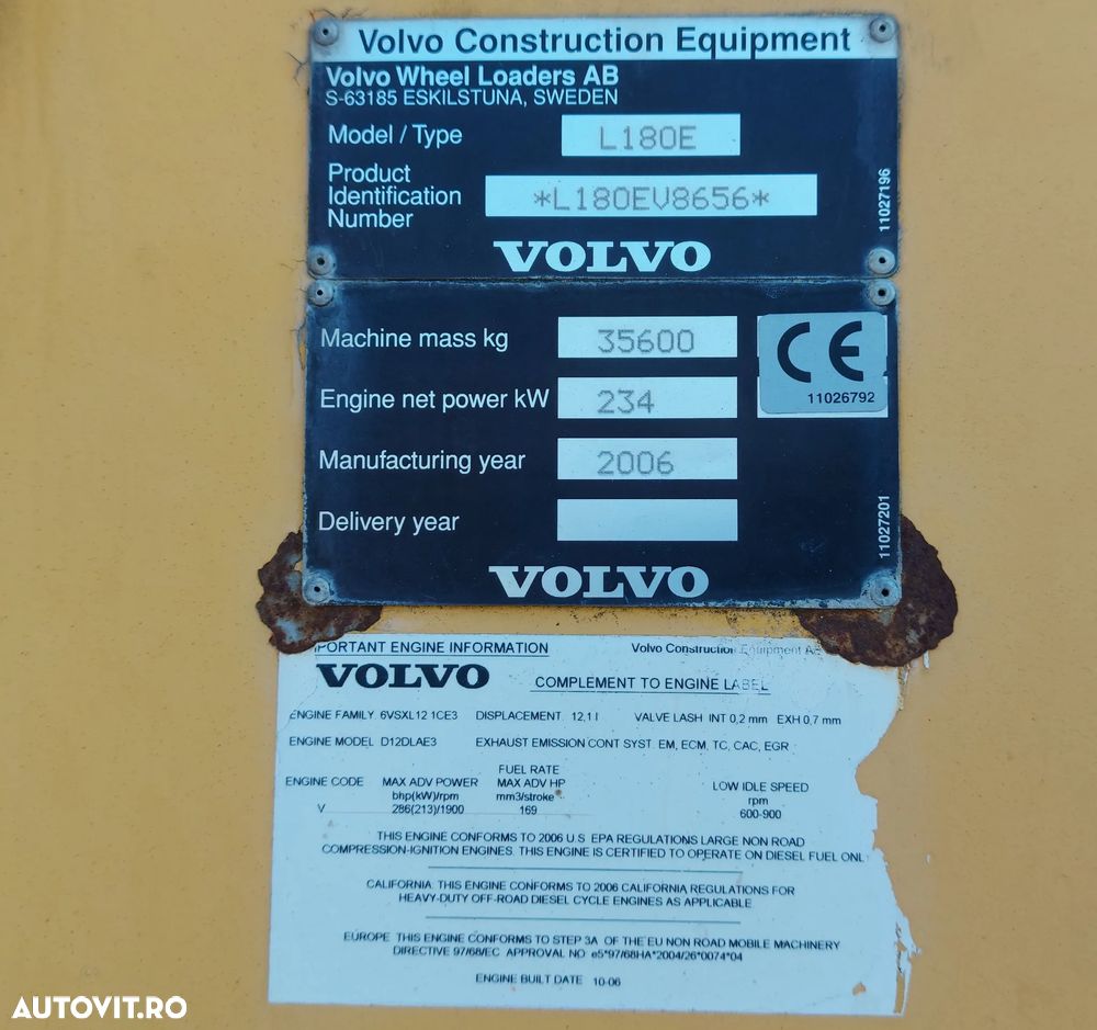 Pentru Piese ;Volvo L180 E, Incarcator frontal, For Parts - 2