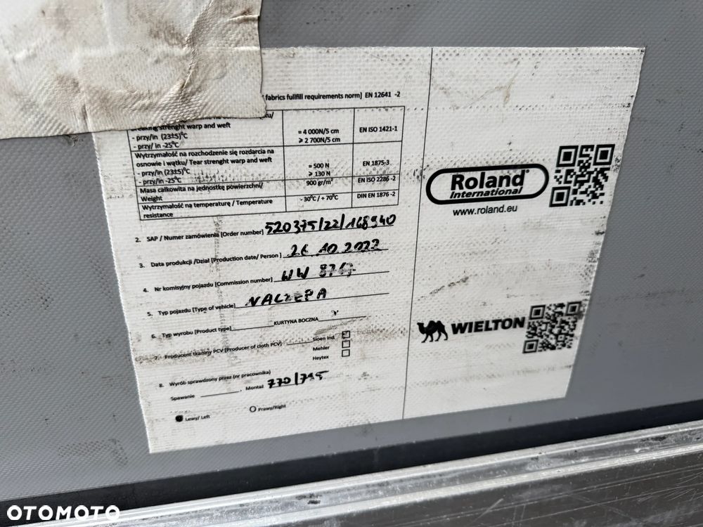 Kögel WIELTON FIRANKA MEGA / SAF INTRAX / OŚ PODNOSZONA / REJESTRACJA 2023 ROK / PODNOSZONY DACH !! - 40