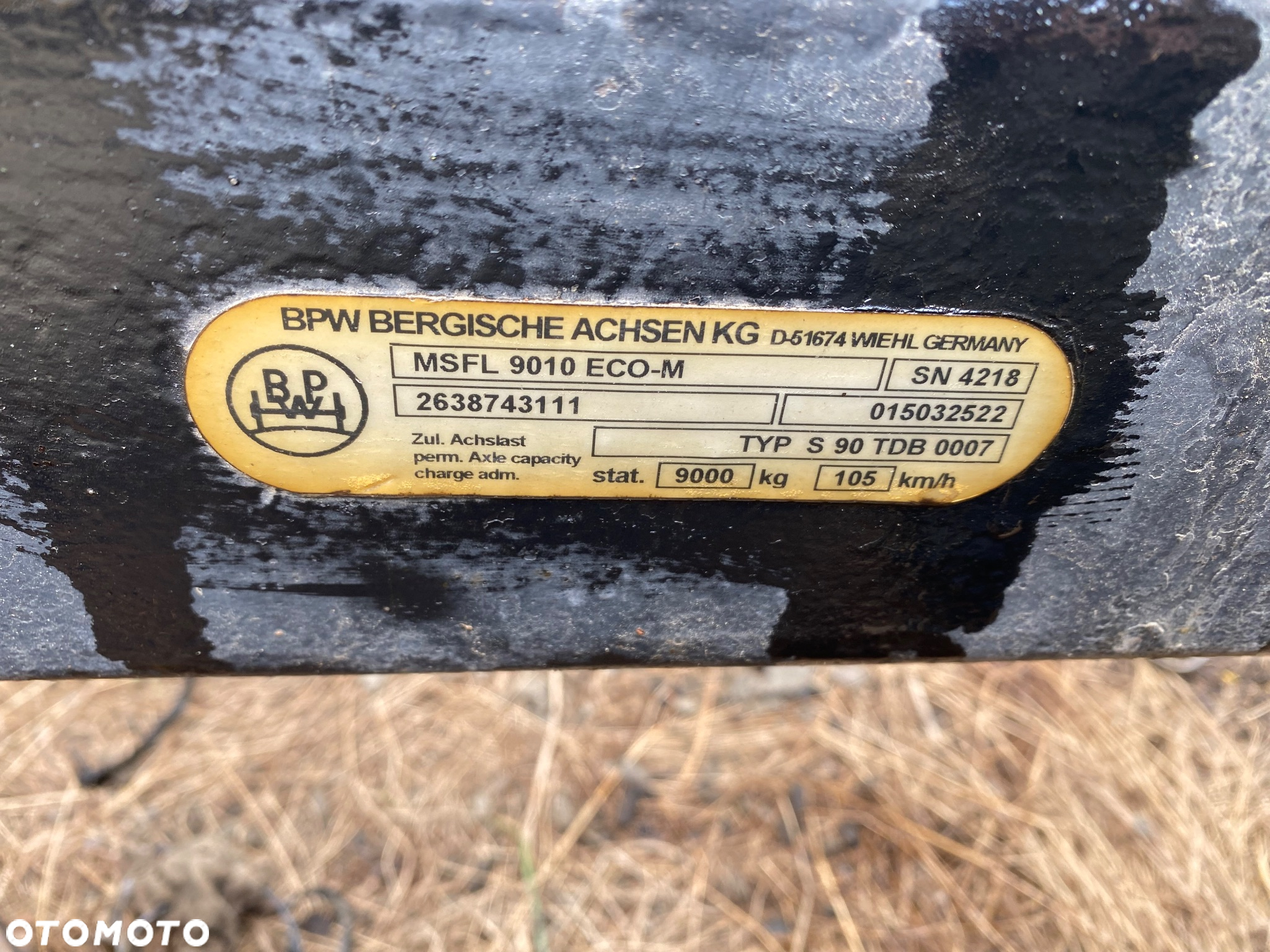 Oś skrętna BPW S 90 TDB 0007 naczepa przyczepa zamiatarka - 8