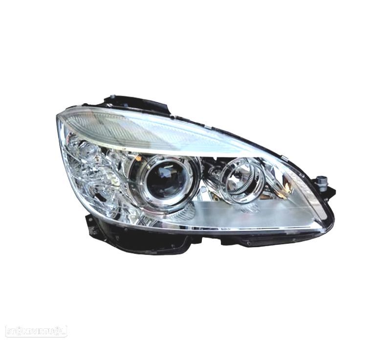 FAROL DIR XENON PARA MERCEDES C W204 07-11 FUNDO CROMADO - 1