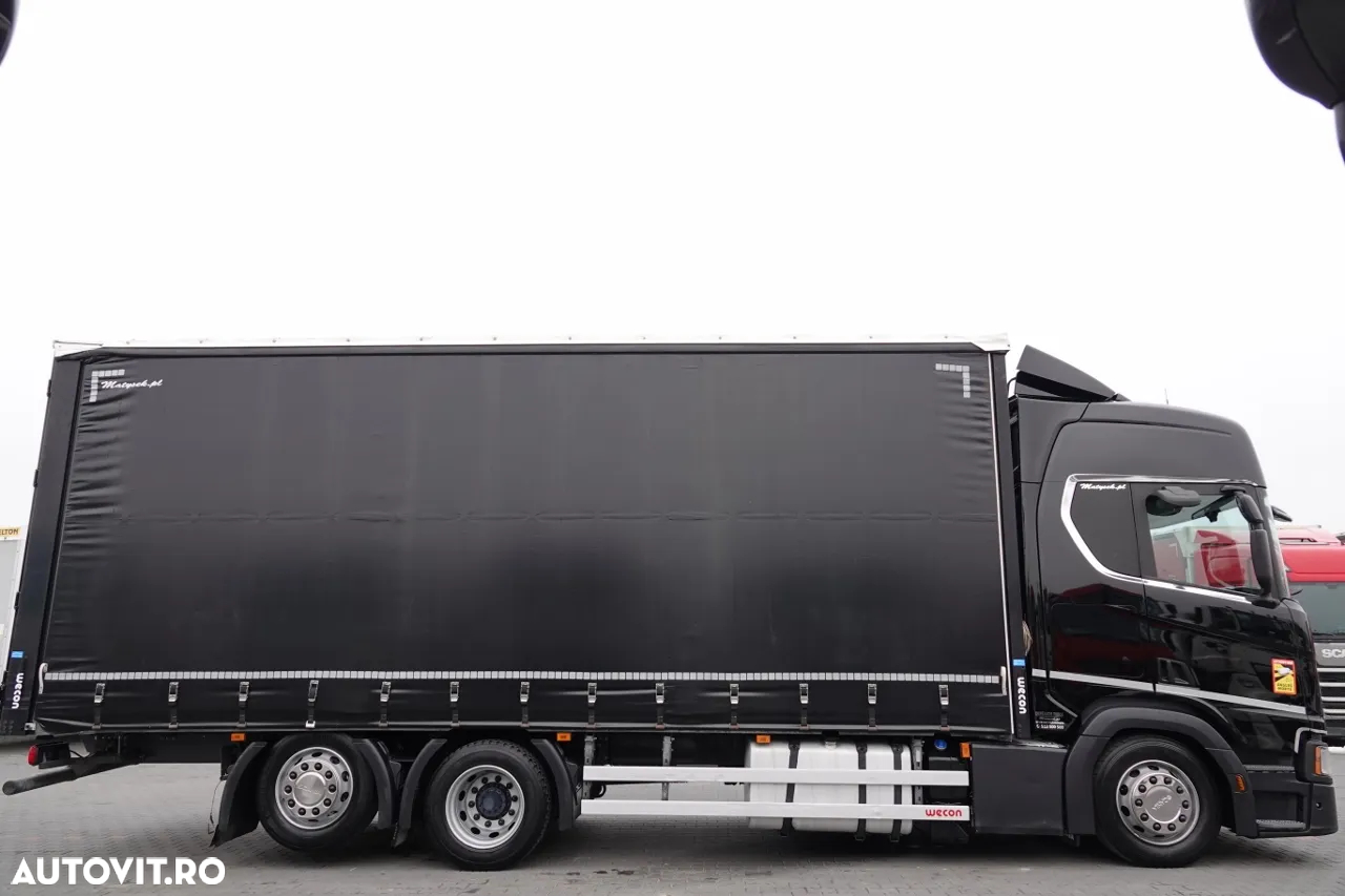 Scania R 410 / 6x2 / PERDEA - 7,8 m / SOLO / ACOPERȘ RIALAT / CONTRACTUL DE SERVICE - 12