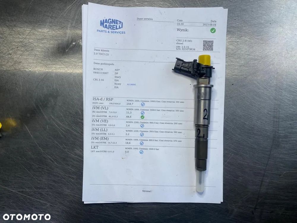 WTRYSKIWACZ TEST 2.0 DCI 0445115007 WTRYSK IMA RENAULT TRAFIC VIVARO LAGUNA  0986435350 0445115084 0986435350 0986435426 - 1